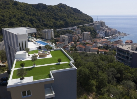 Panoramski luksuzni penthouse sa bazenom u Rafailovićima., kupoviti stan u Becici, prodaja kuće u Region Budva, kupiti stan u Crnoj Gori