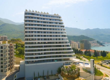 Ein-Zimmer-Wohnung in Bečići mit Panoramameerblick, Verkauf Wohnung in Becici, Haus in Montenegro kaufen