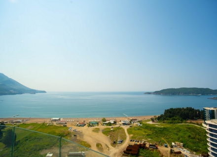 Ein-Zimmer-Wohnung in Bečići mit Panoramameerblick, Wohnung mit Meerblick zum Verkauf in Montenegro, Wohnung in Becici kaufen, Haus in Region Budva kaufen