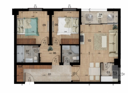 Tolle neue Apartments, Wohnung mit Meerblick zum Verkauf in Montenegro, Wohnung in Bar kaufen, Haus in Region Bar and Ulcinj kaufen
