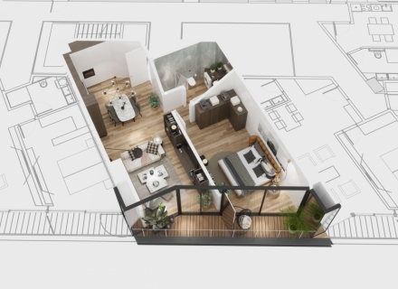 Zu verkaufen  Luxushotel-Wohnanlage in Becici in erster Linie, zwei Schlafzimmer, Verkauf Wohnung in Becici, Haus in Montenegro kaufen