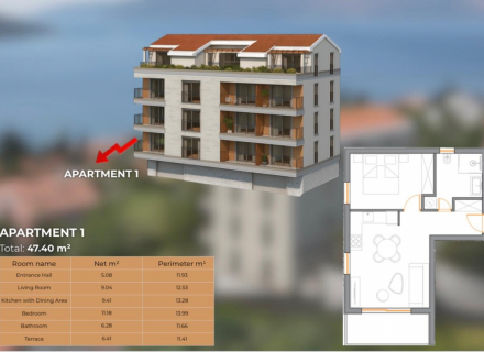 Wohnungen zu verkaufen – Kumbor | Ruhige Lage, Wohnung mit Meerblick zum Verkauf in Montenegro, Wohnung in Baosici kaufen, Haus in Herceg Novi kaufen