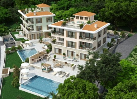Rezevici'de lüks villa, Karadağ da satılık havuzlu villa, Karadağ da satılık deniz manzaralı villa, Becici satılık müstakil ev