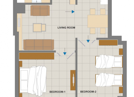 Dwupokojowe mieszkanie w Budvie z widokiem na morze, apartament z widokiem na morze Na sprzedaż w Czarnogórze, kupić mieszkanie w Becici, dom w Region Budva kup