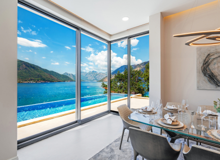 Kotor, Dobrota'da Çağdaş Lüks Villa – Panoramik Körfez Manzarası, Karadağ Villa Fiyatları Karadağ da satılık ev, Montenegro da satılık ev, Karadağ satılık villa