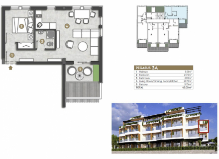 Ein-Zimmer-Wohnungen in neuen Komplexen, Kumbor, Herceg Novi, Wohnungen in Montenegro kaufen, Wohnungen zur Miete in Baosici kaufen