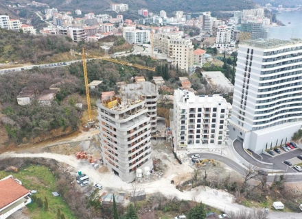 Apartment mit zwei Schlafzimmern in neuem Komplex mit Meerblick, Becici, Montenegro Immobilien, Immobilien in Montenegro, Wohnungen in Region Budva