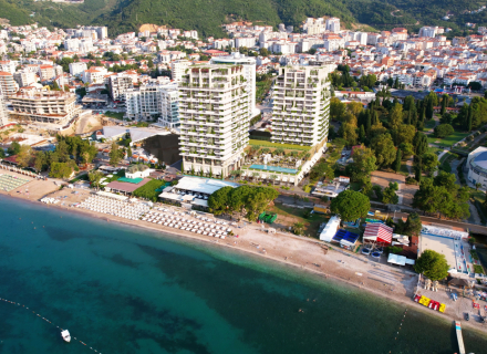 Luxuskomplex in Budva, erste Meereslinie, Montenegro Immobilien, Immobilien in Montenegro, Wohnungen in Region Budva