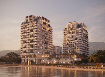 Zu verkaufen: Das fantastische Riviera Hotel &amp;amp; Residence Montenegro – Budva ist das einzige Projekt am Meer mit eigenem Privatstrand und bietet unvergleichlichen Zugang zur atemberaubenden Adriaküste.