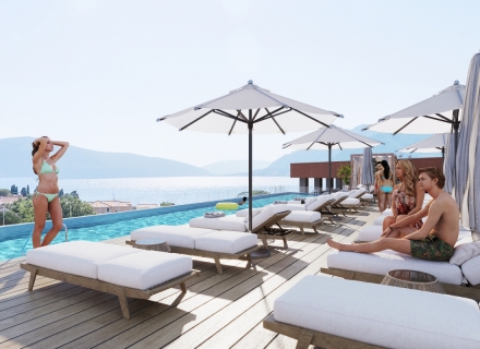Residenzen in einem neuen Komplex mit einem Hotel in Tivat, Wohnungen in Montenegro kaufen, Wohnungen zur Miete in Bigova kaufen