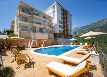 Apartament typu studio w kompleksie z basenem, Becici, Czarnogóra nieruchomości, nieruchomości w Czarnogórze, mieszkania w Region Budva, apartamenty w Region Budva