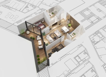Zu verkaufen  Luxushotel-Wohnanlage in Becici in erster Linie, zwei Schlafzimmer, Wohnung mit Meerblick zum Verkauf in Montenegro, Wohnung in Becici kaufen, Haus in Region Budva kaufen