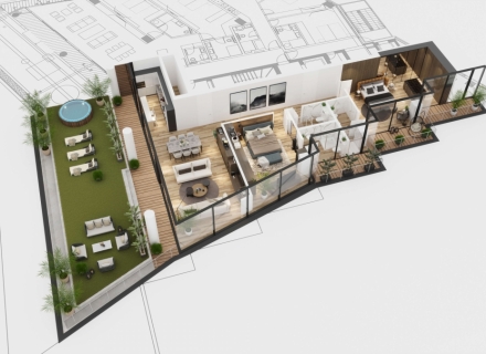 Zu verkaufen  Luxushotel-Wohnanlage in Becici in erster Linie, zwei Schlafzimmer, Montenegro Immobilien, Immobilien in Montenegro, Wohnungen in Region Budva