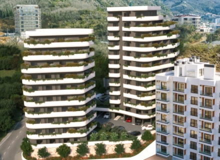 Apartment mit einem Schlafzimmer in neuem Komplex mit Meerblick, Becici, Montenegro Immobilien, Immobilien in Montenegro, Wohnungen in Region Budva