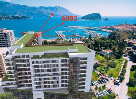 Dvosoban penthouse u Budvi sa pogledom na more, Nekretnine u Crnoj Gori, prodaja nekretnina u Crnoj Gori, stanovi u Region Budva