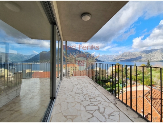 Penthouse with a panoramic view of the Bay of Kotor, sea view apartment for sale in Montenegro, buy apartment in Dobrota, house in Kotor-Bay buy