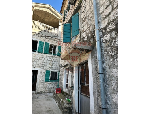 Cozy stone house on the first line in Dobrota, Montenegro real estate, property in Montenegro, Kotor-Bay house sale