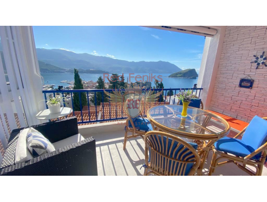 For sale one bedroom apartment in Budva with a panoramic sea view.