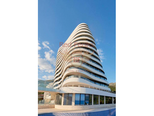 For sale 1 bedroom apartment with sea view and pool in Becici ,
Area of apartment 48 m2 8th floor.